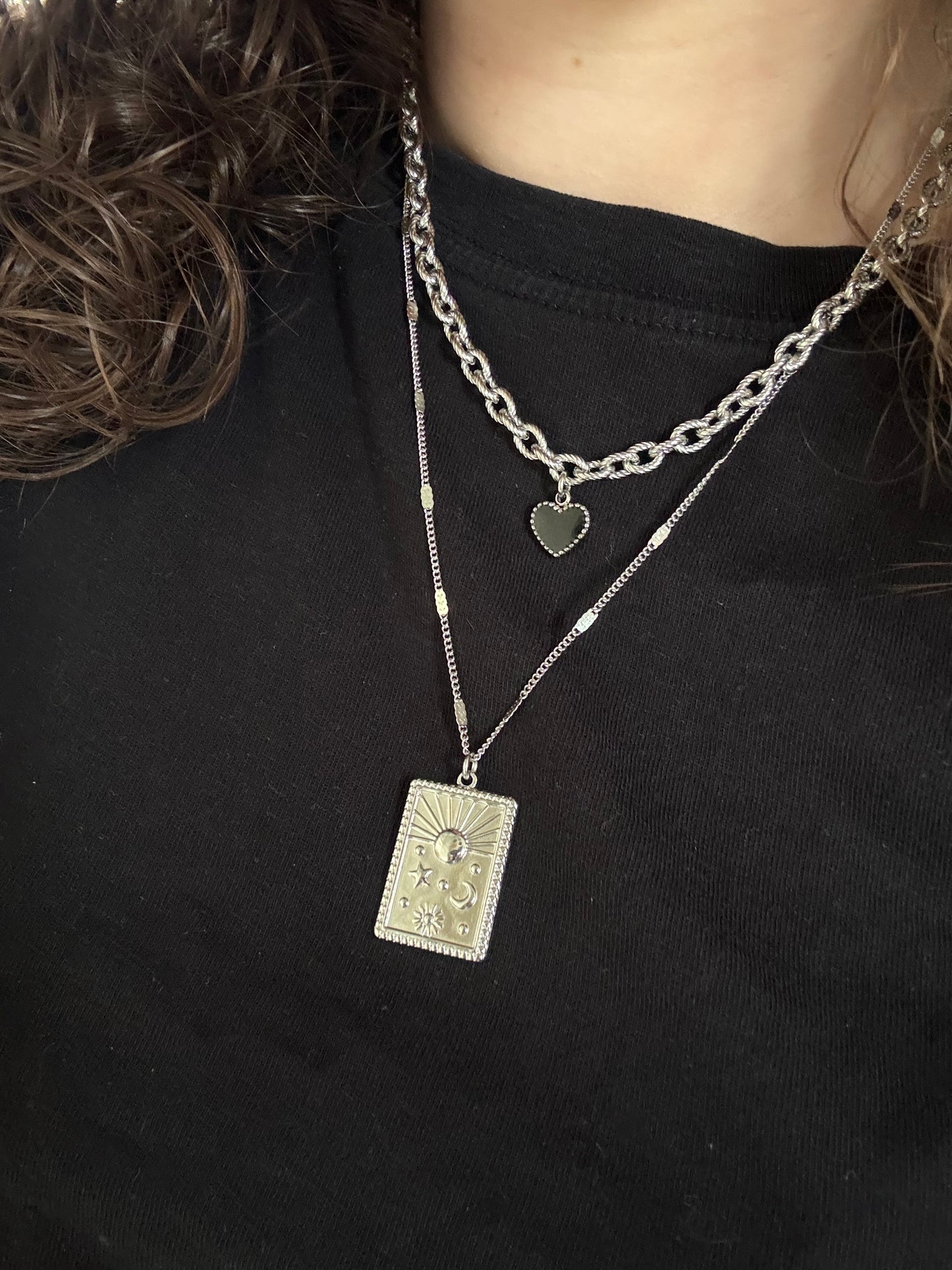 ‘SUN CHARM’ ketting - zilver