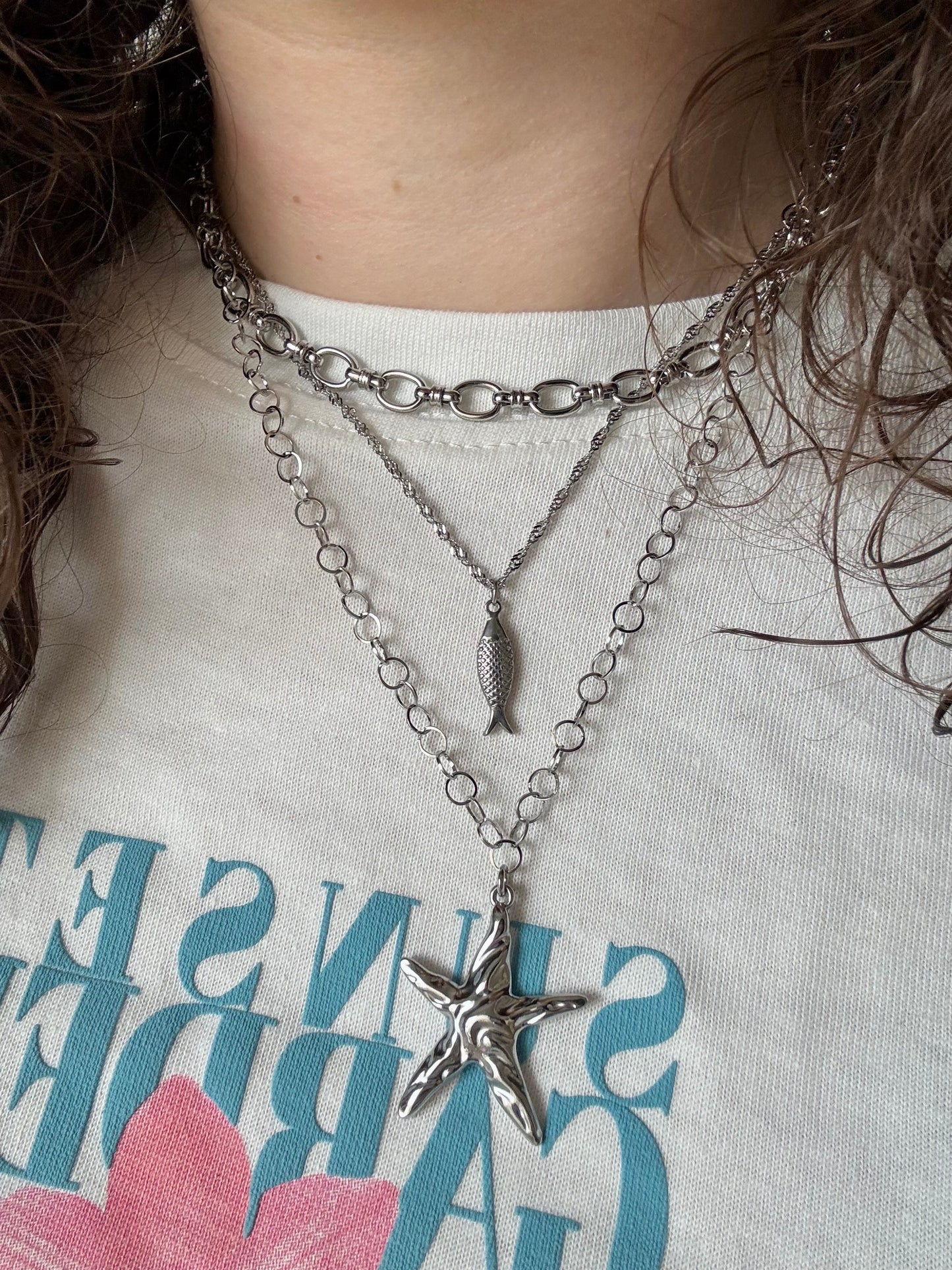 ‘LITTLE FISH’ ketting - goud/zilver