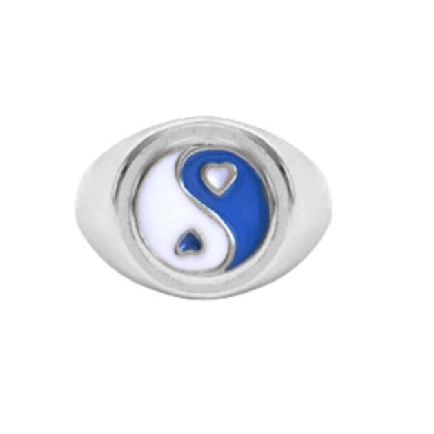 Yin yang ring - zilver