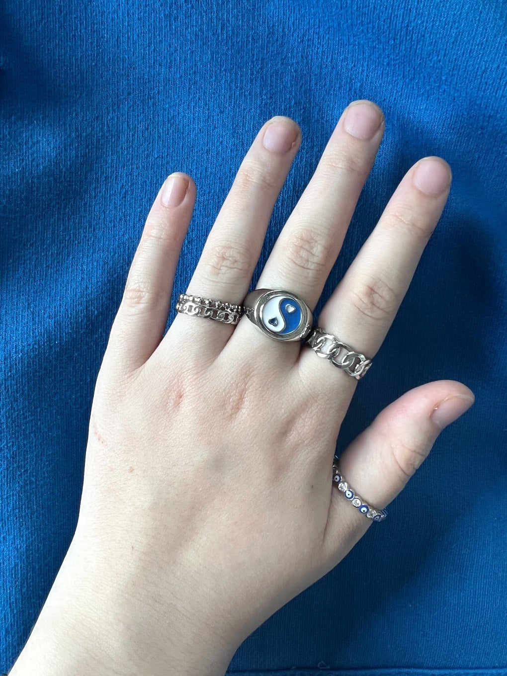Yin yang ring - zilver