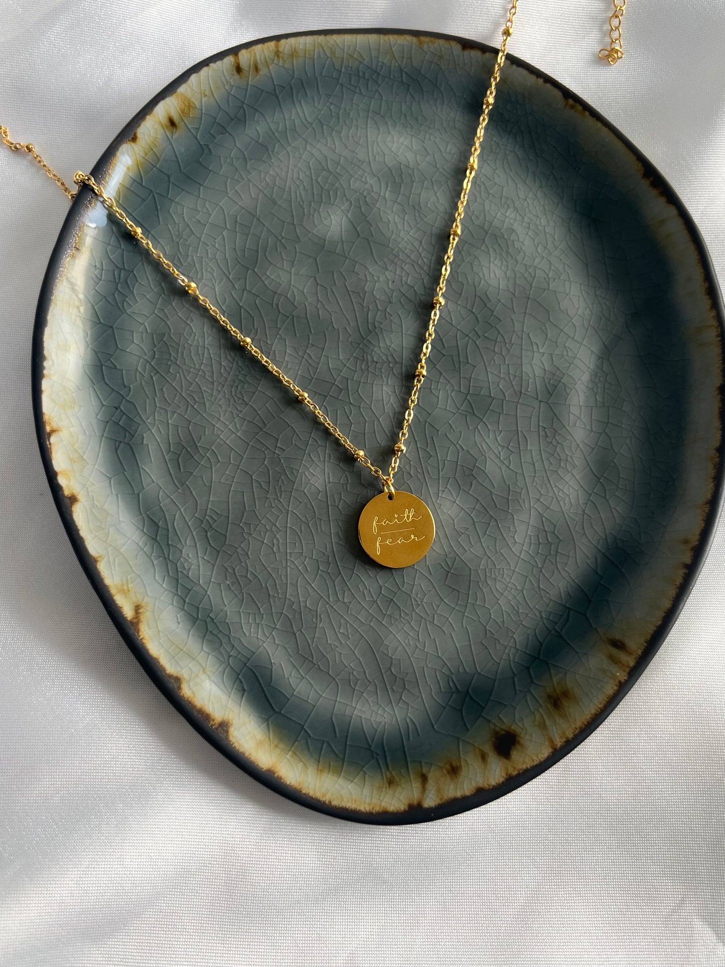 Faith | Fear ketting - goud / zilver