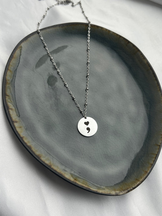 ‘PUNT KOMMA’ ketting - goud/zilver