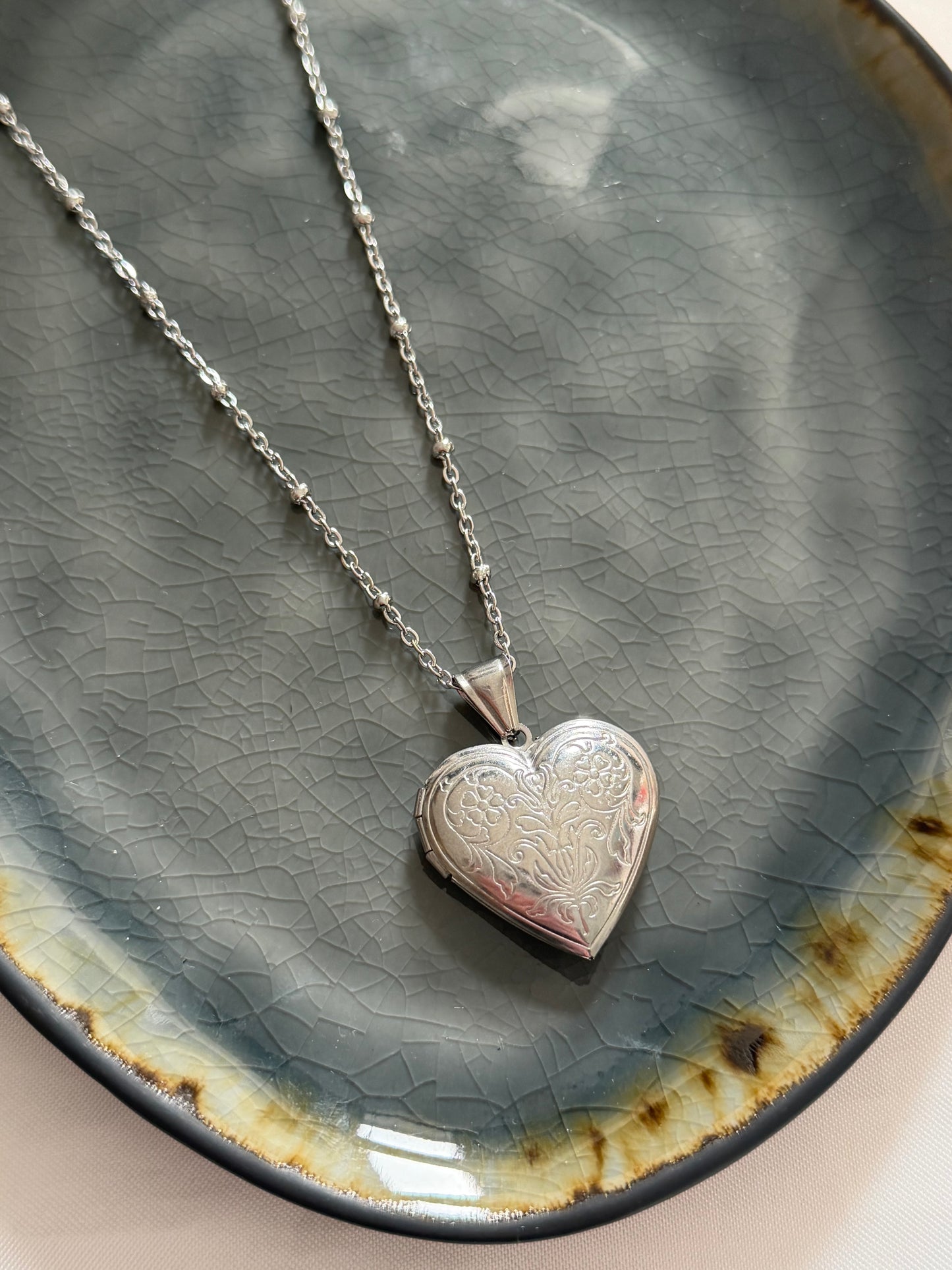 ‘LOCKED HEART’ ketting - zilver