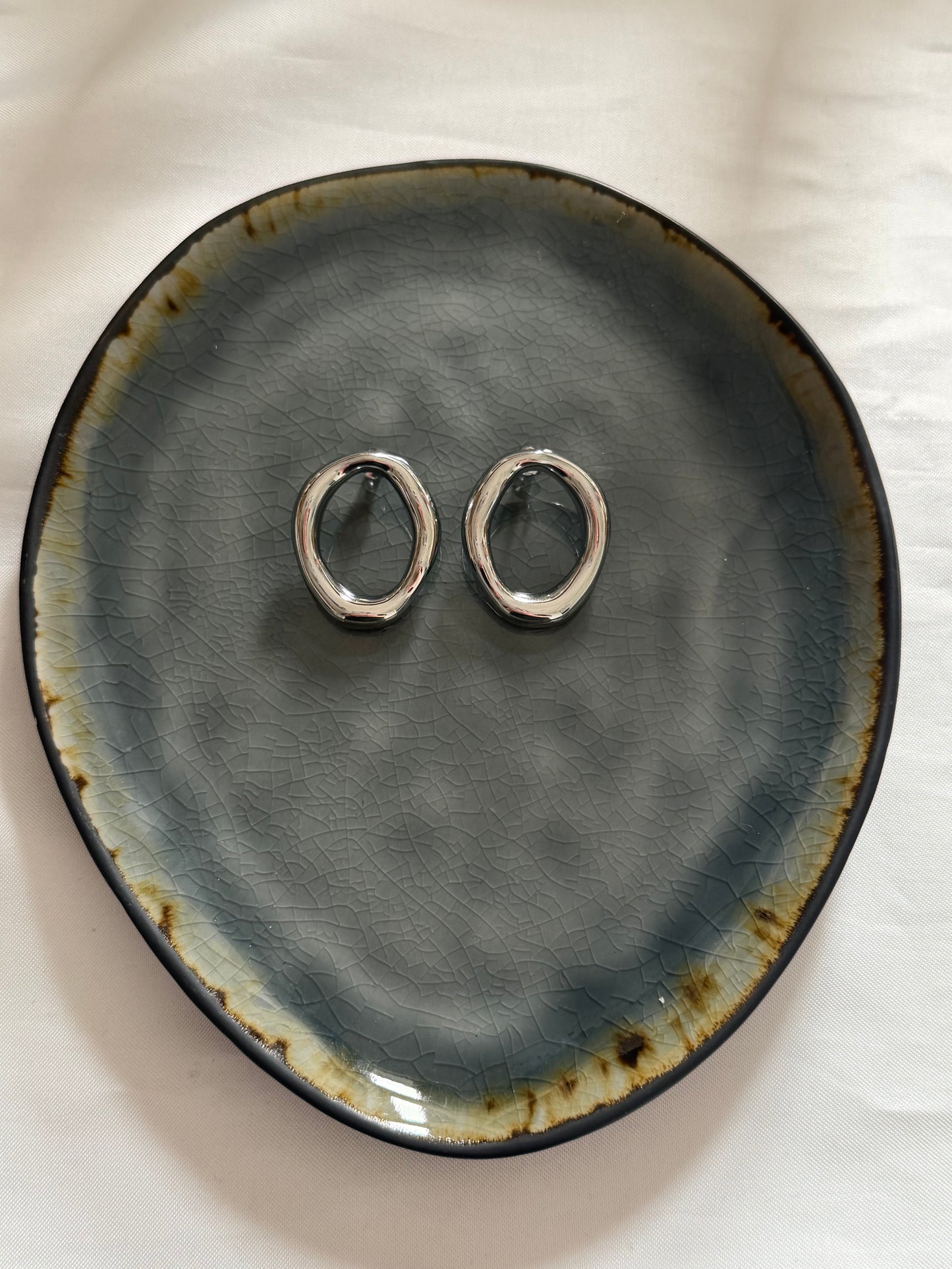 ‘OVAL’ oorbellen - goud/zilver