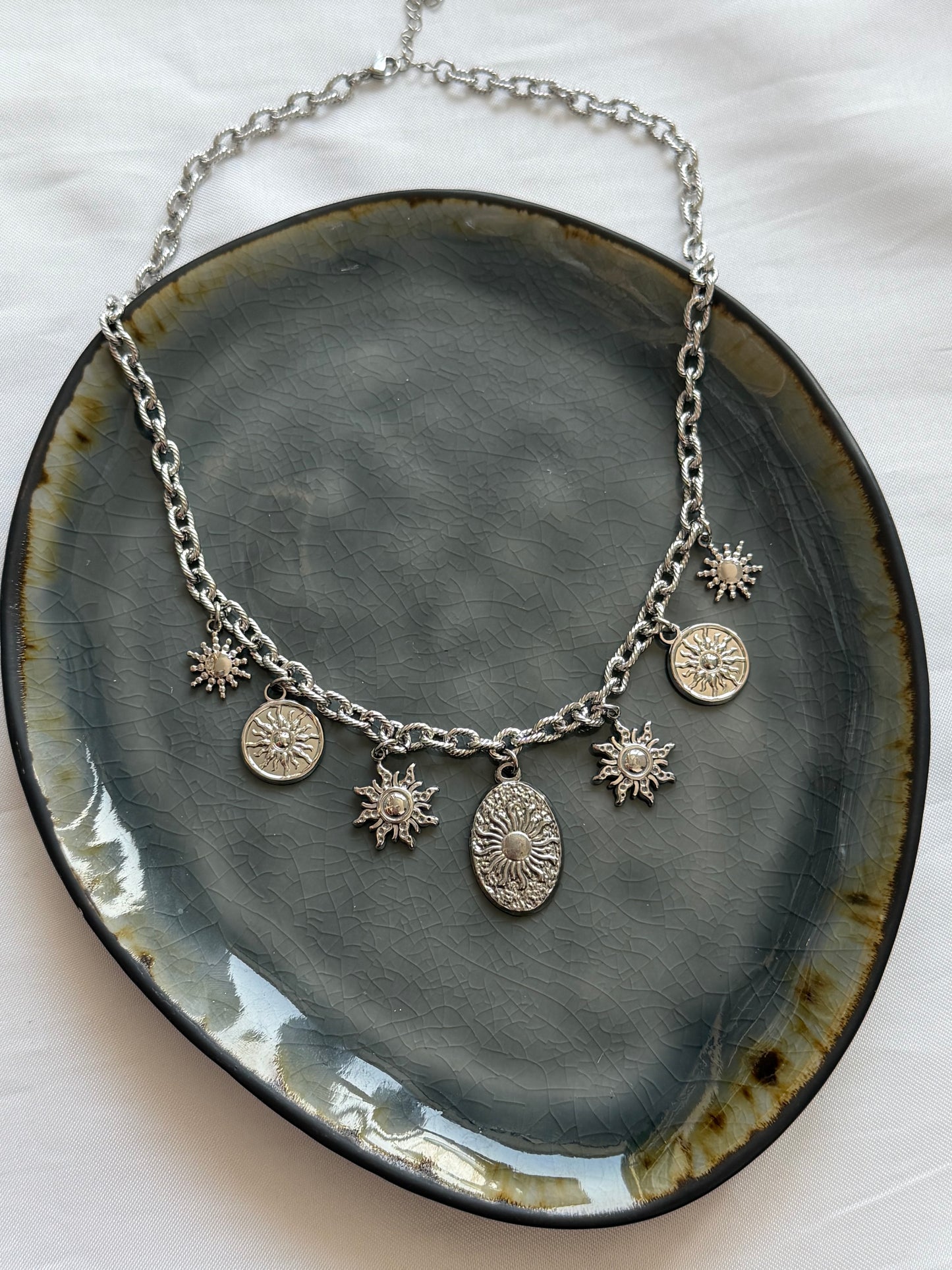 ‘SUN CHARM’ ketting - zilver
