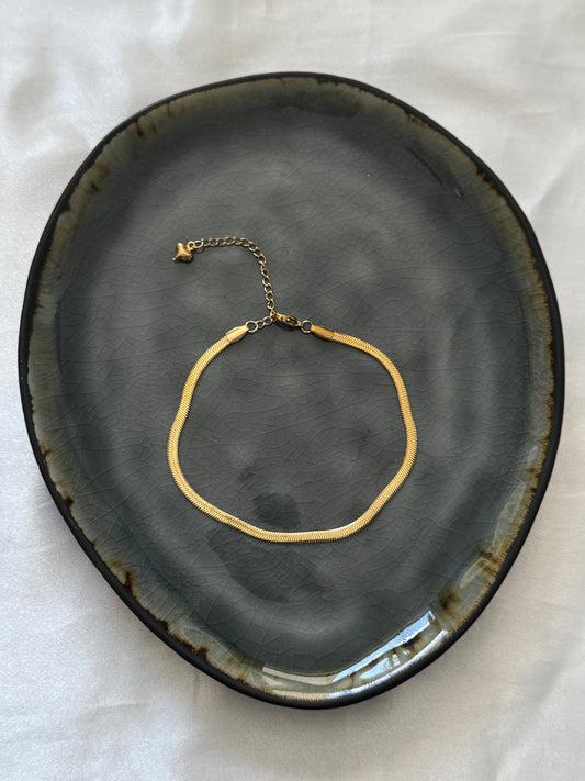 ‘VISSENGRAAT’ enkelbandje - goud/zilver