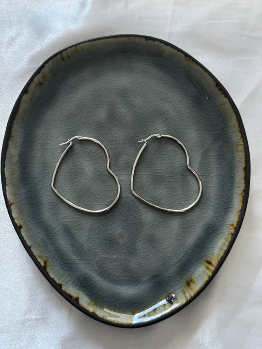 ‘LOVER’ hoops - zilver