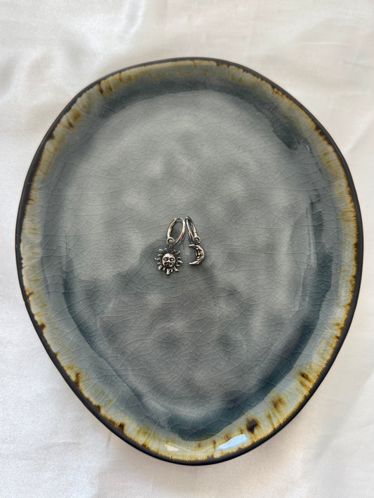 ‘SUN&MOON’ oorbellen - zilver