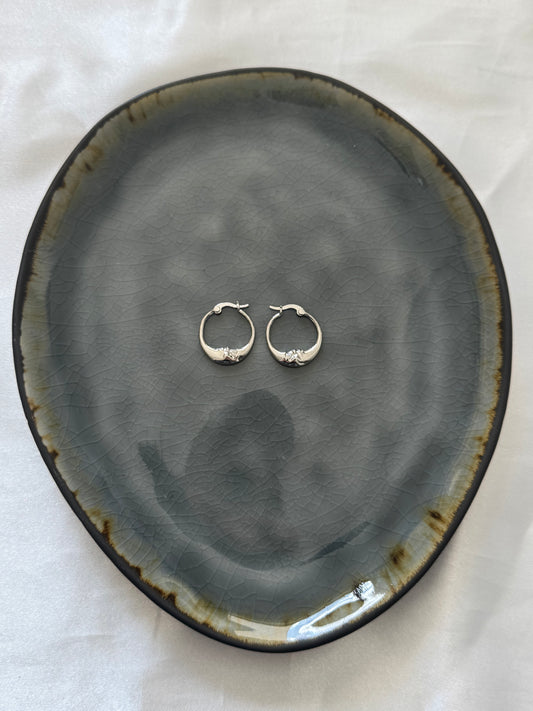 ‘MOON HOOPS’ oorbellen - goud/zilver