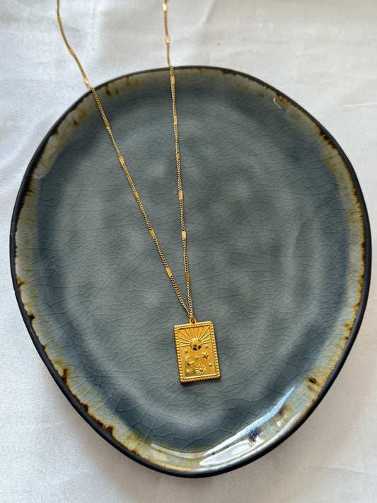 ‘SUN CHARM’ ketting - goud/zilver