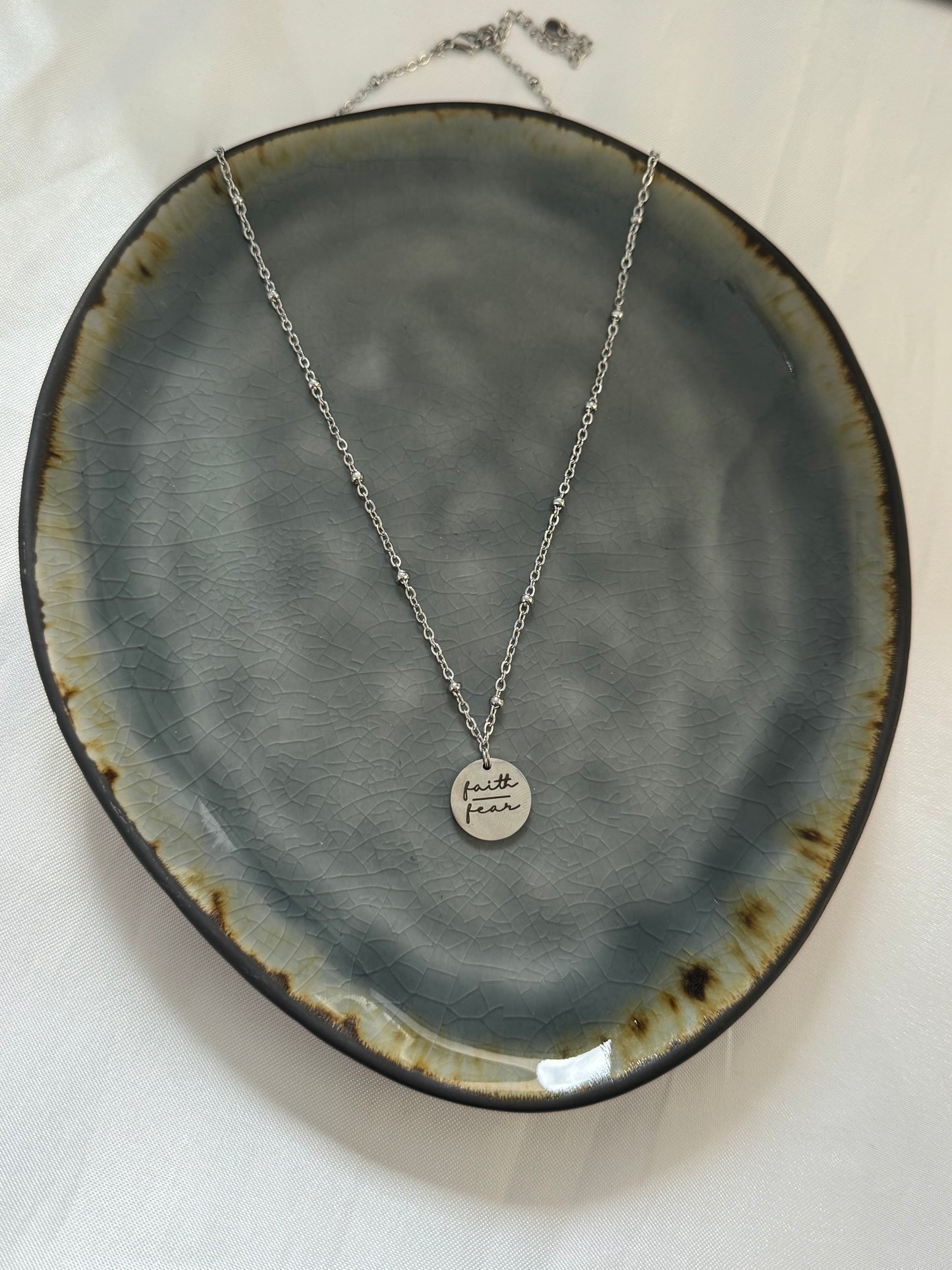 Faith | Fear ketting - zilver