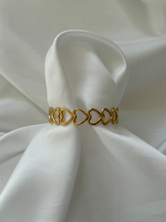‘LOVELY’ bangle armband - goud/zilver