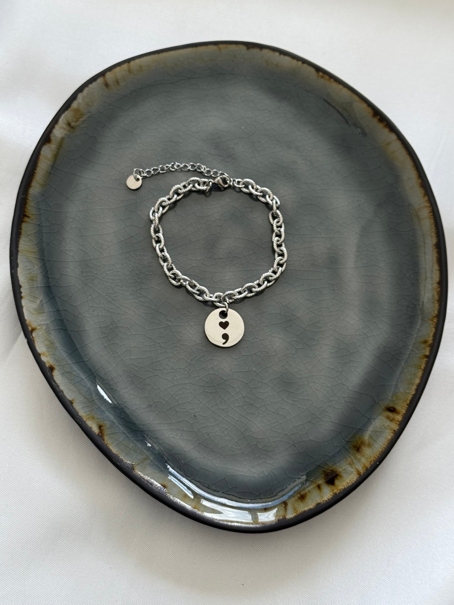 ‘PUNT KOMMA’ armband - goud/zilver