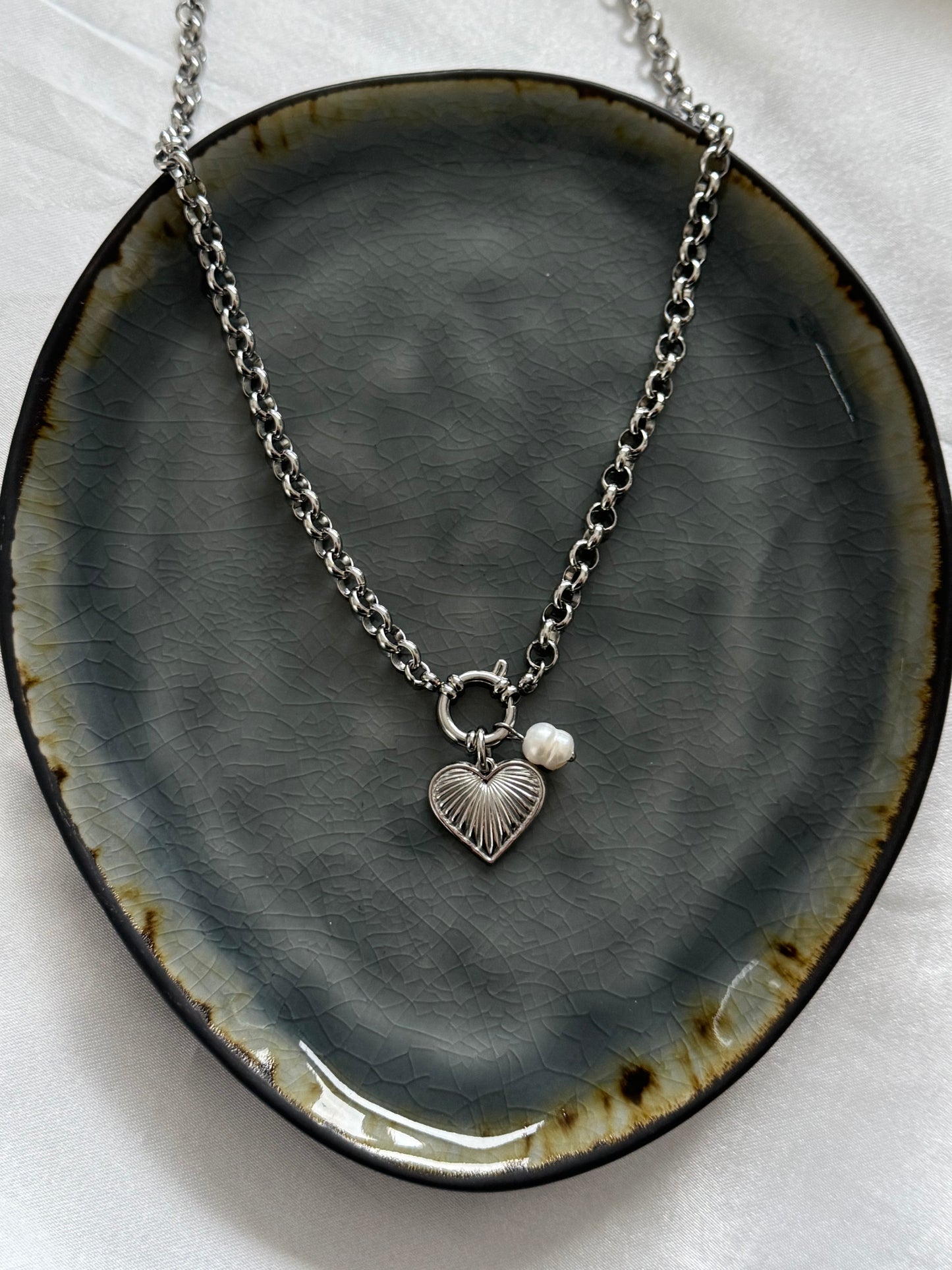 ‘CLASSY PEARL’ ketting - zilver