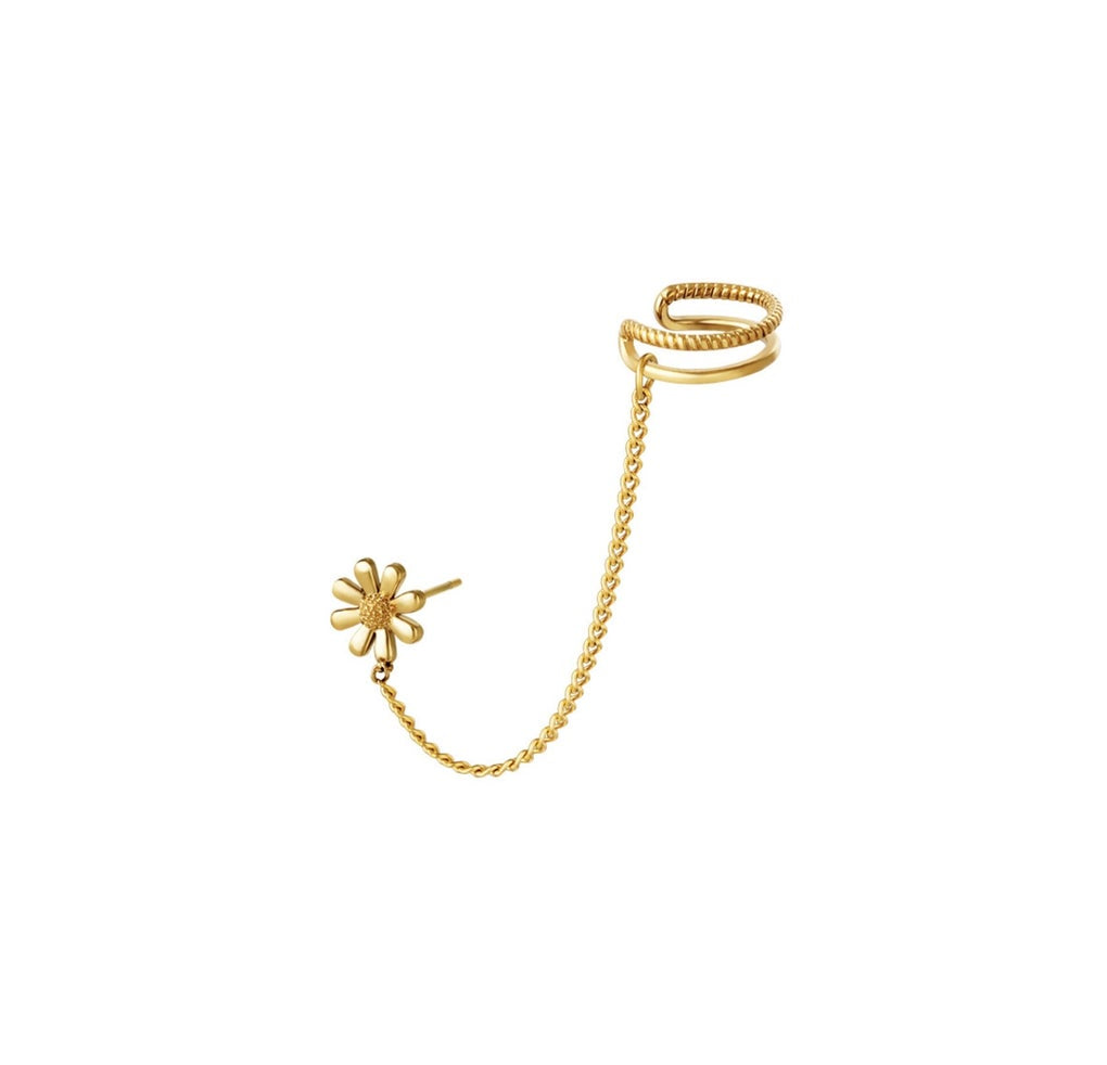 Madelief earcuff - goud / zilver