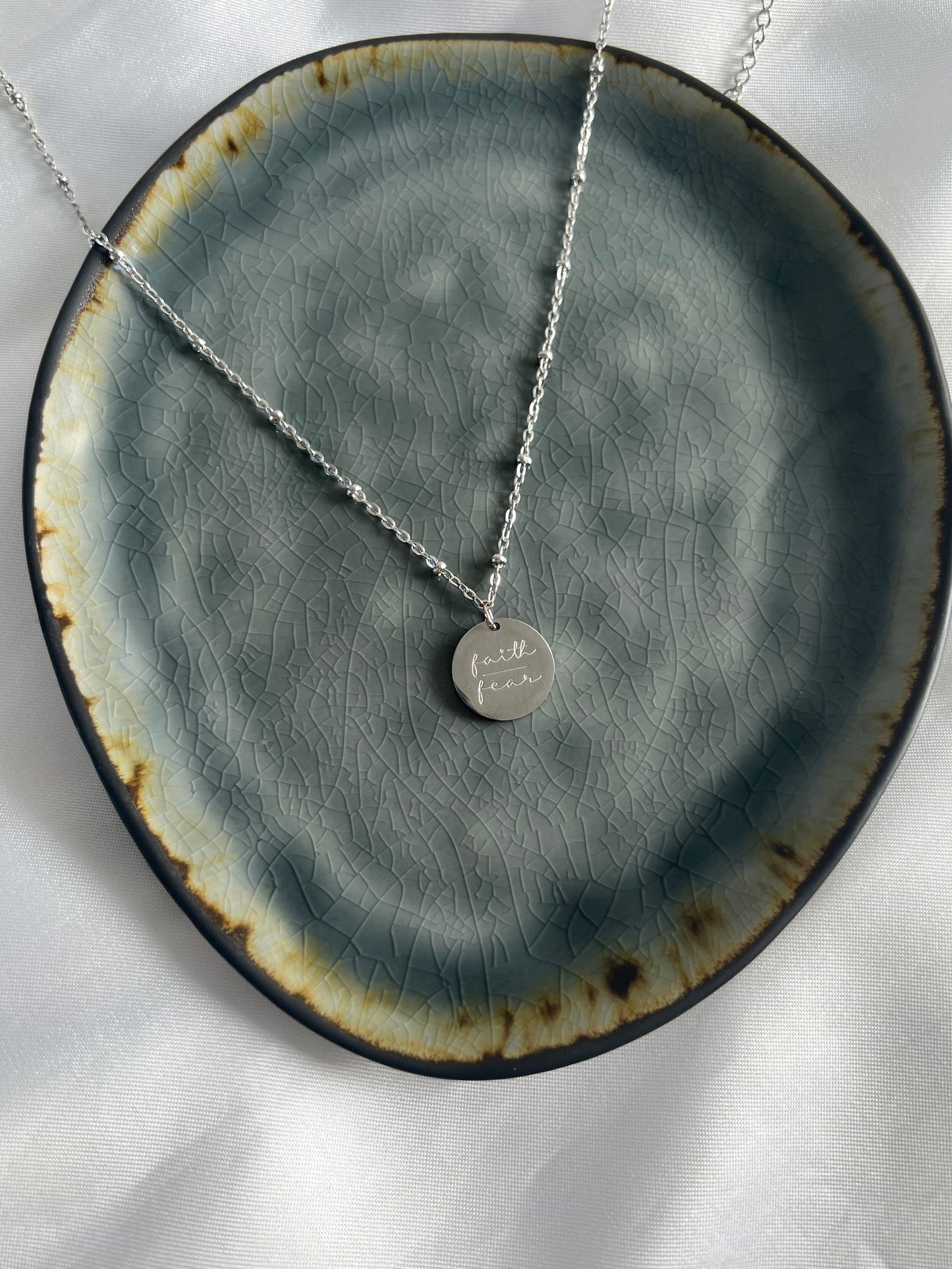Faith | Fear ketting - goud / zilver