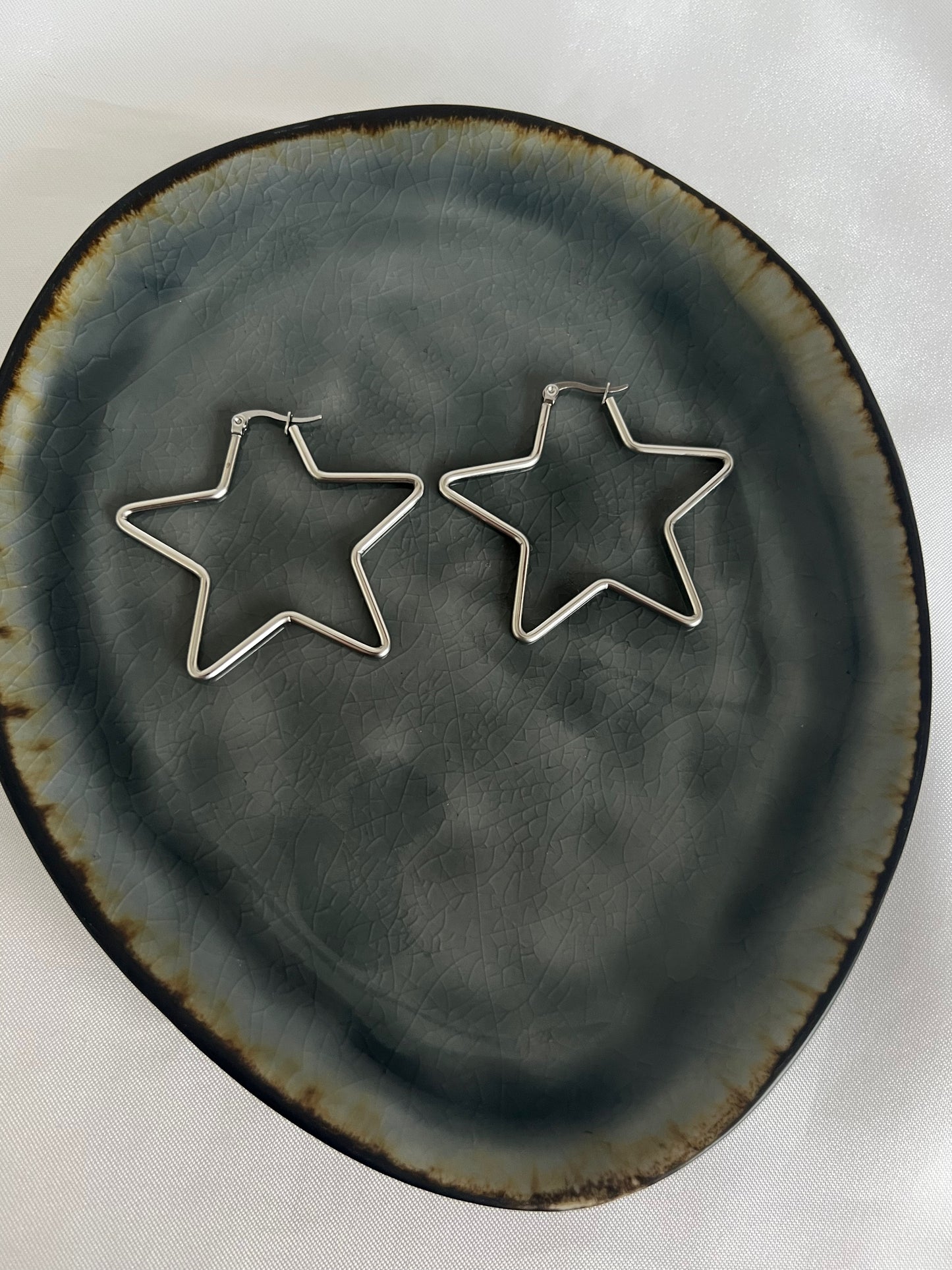 ‘CHUNKY STAR’ oorbellen - zilver