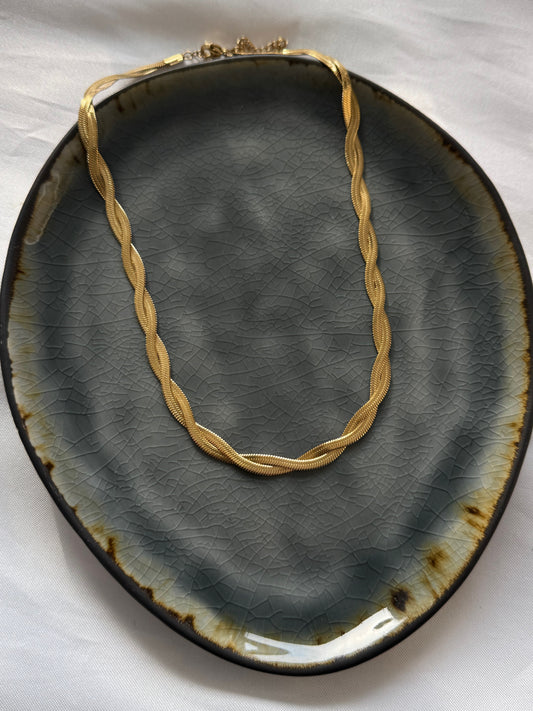 ‘TWISTED VISSENGRAAT’ ketting - goud