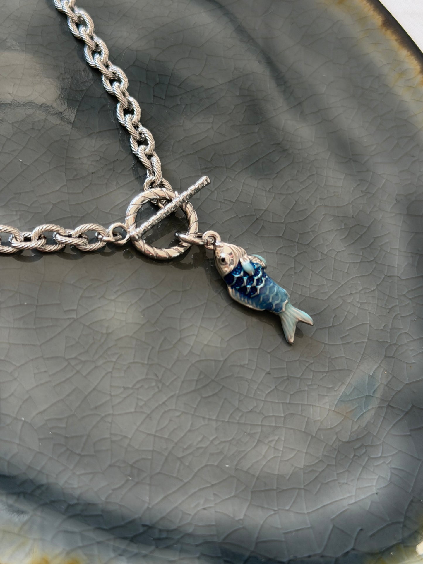 ‘BLUE FISH’ ketting - zilver