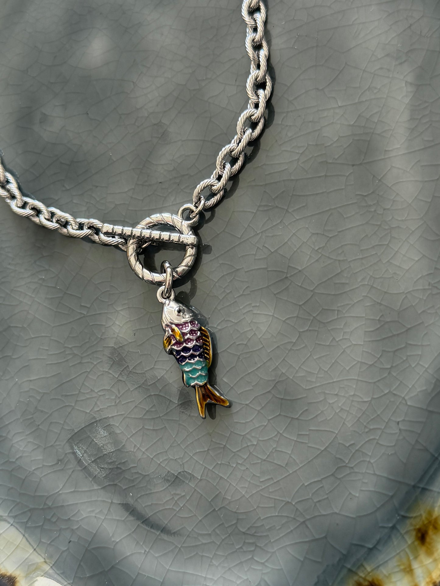 ‘COLOR FISH’ ketting - zilver