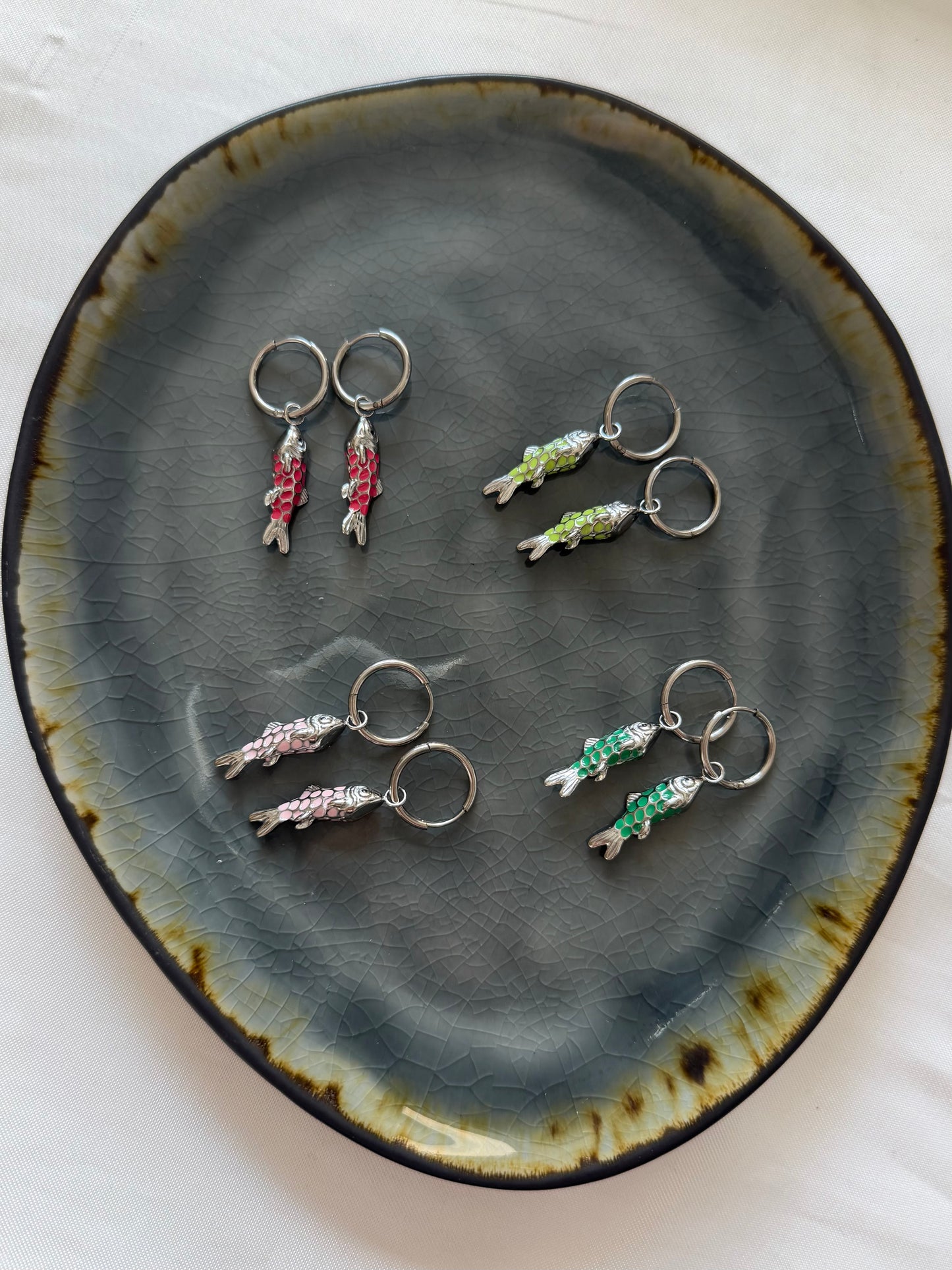 ‘HAPPY FISH’ oorbellen - zilver