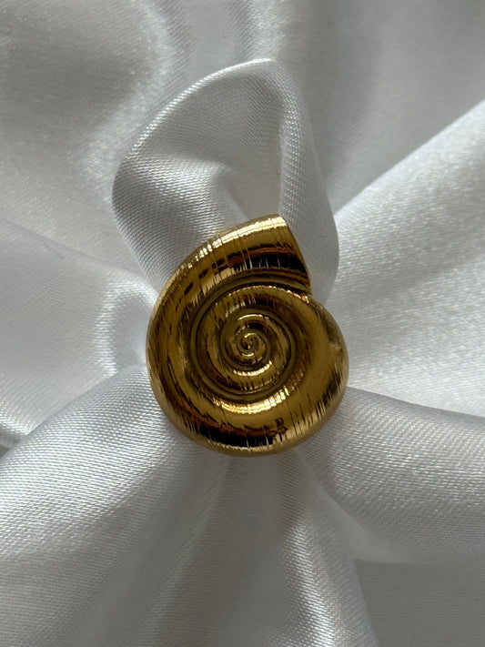 ‘SHELL YEAH’ ring - goud/zilver