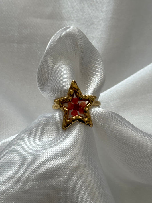 ‘LOVELY STAR’ ring - goud/zilver