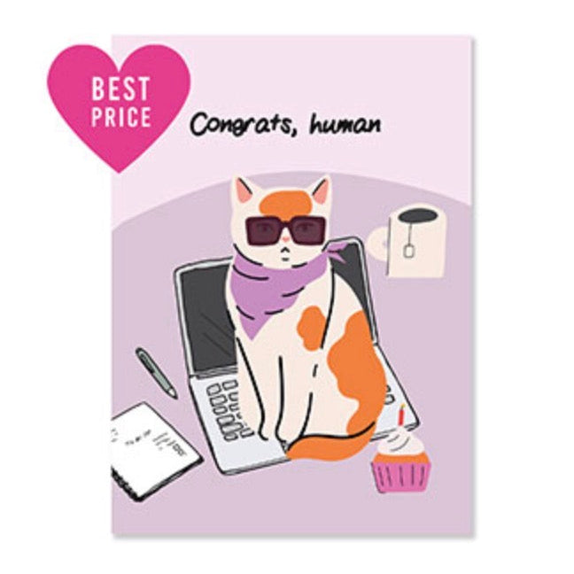 ‘CONGRATS, HUMAN’ kaartje