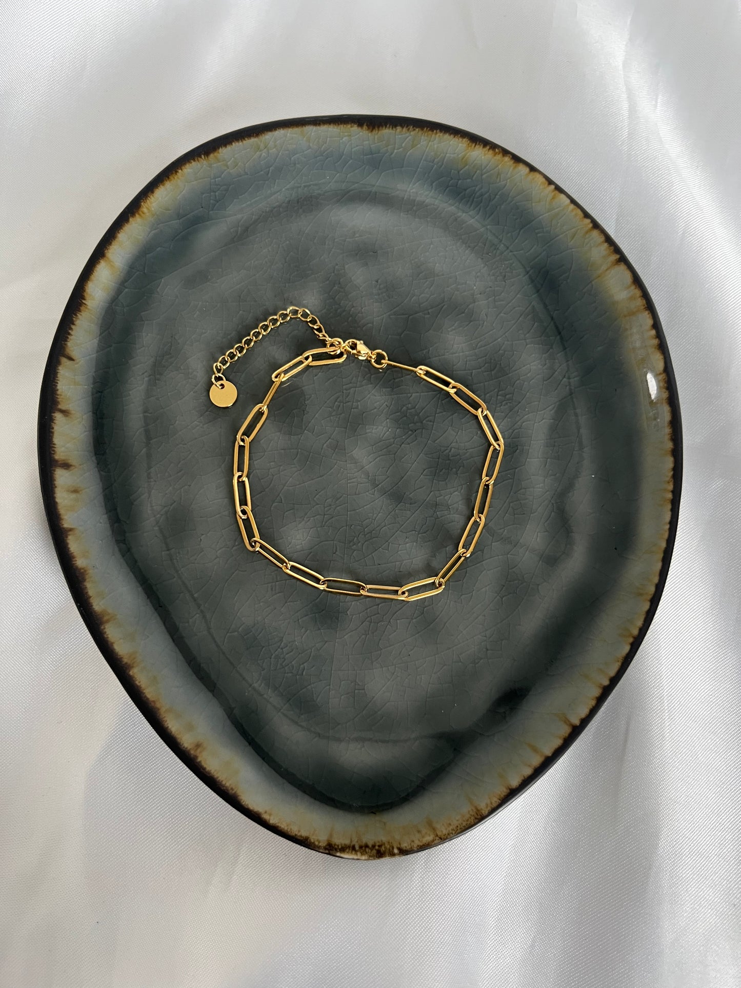 Basic schakel enkelbandje - goud/zilver