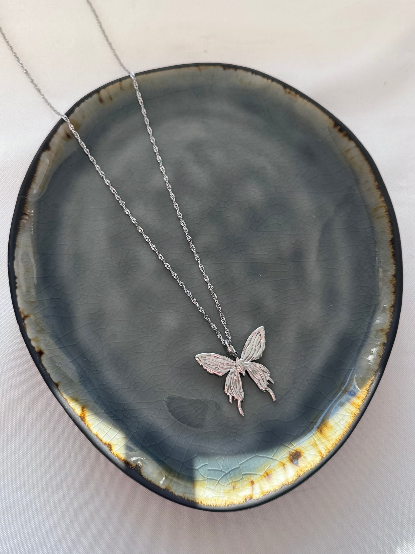 ‘BUTTERFLY’ lange ketting - goud/zilver