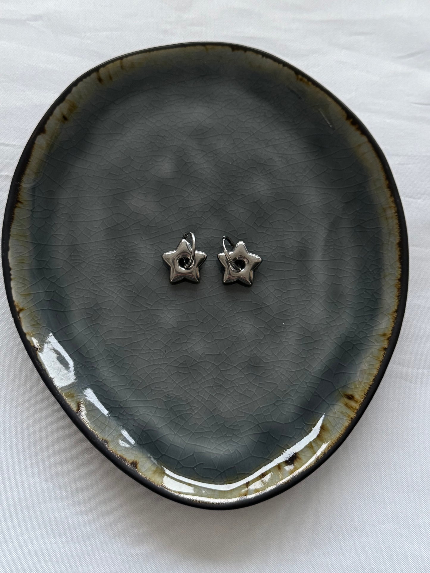 ‘CHUNKY STARS’ oorbellen - goud/zilver