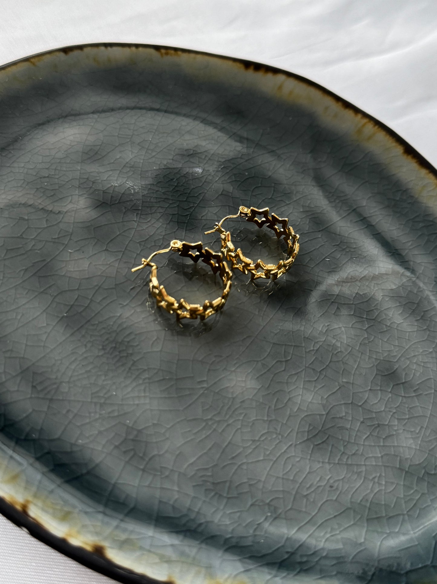 ‘FULL STARS’ oorbellen - goud/zilver