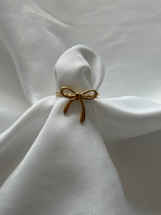 ‘SMALL BOW’ ring - goud/zilver