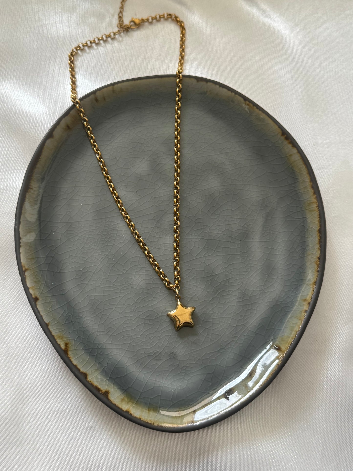 ‘CHUNKY STAR’ ketting - goud/zilver