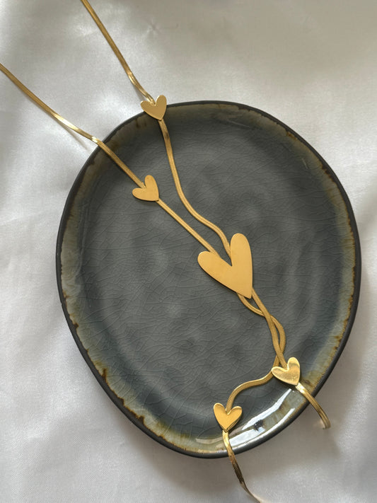 ‘LOVER’ ketting - goud/zilver