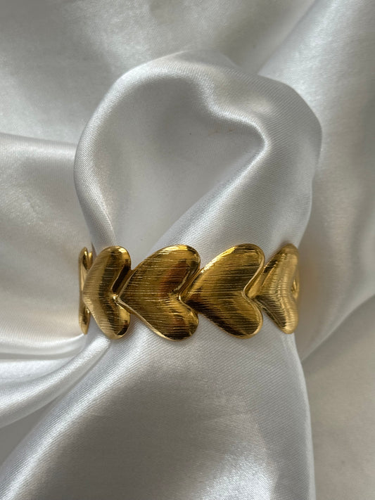 ‘MEGA HEART’ bangle - goud/zilver