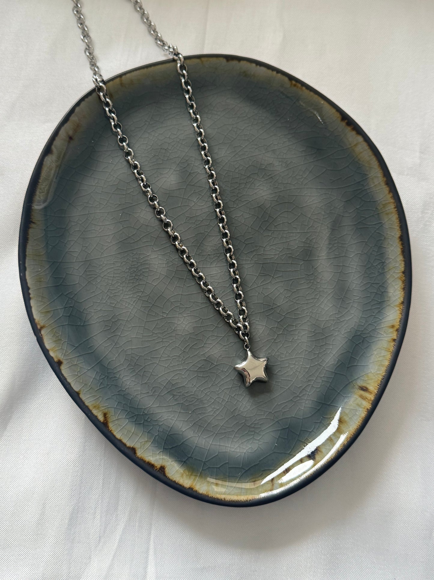‘CHUNKY STAR’ ketting - goud/zilver