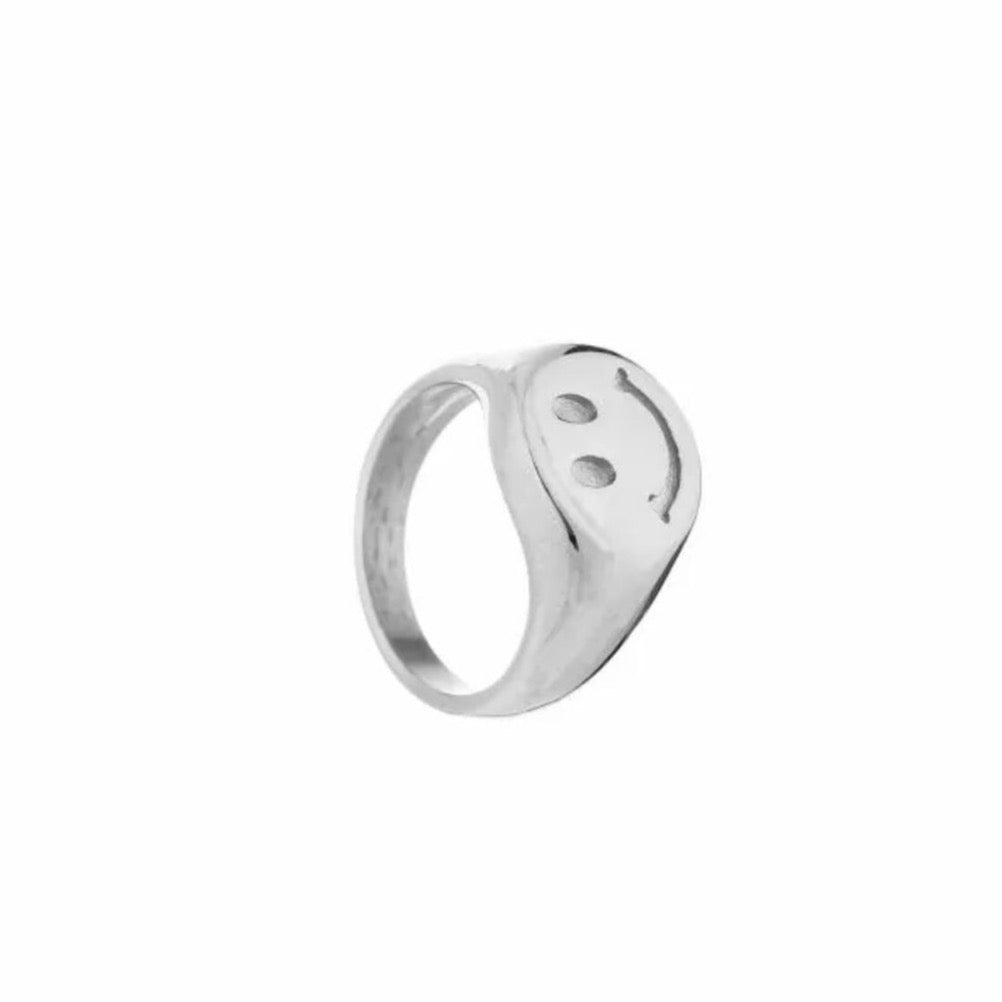 Smiley ring - zilver