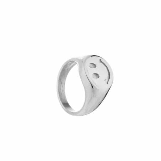 Smiley ring - zilver