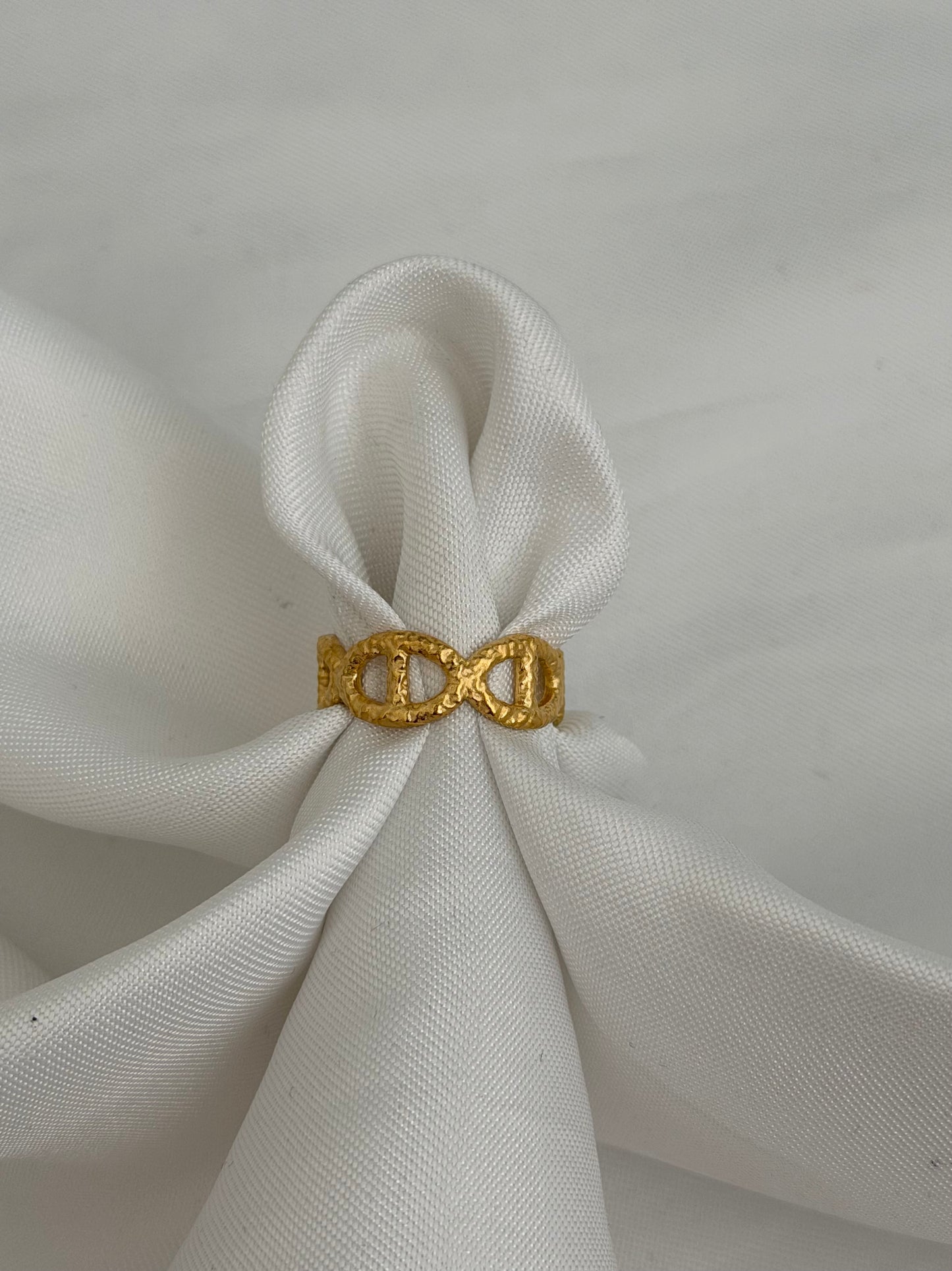 ‘CHAIN’ ring - goud/zilver