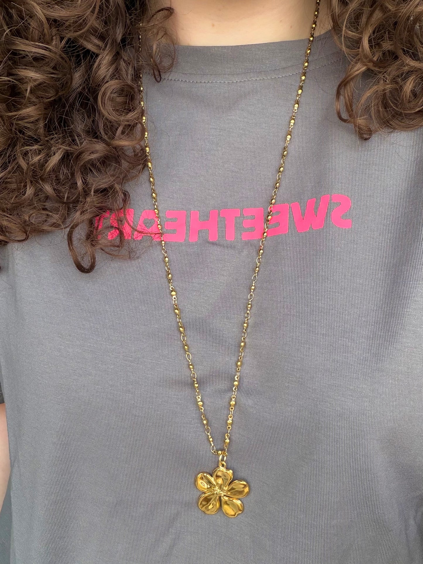 ‘FLORA’ ketting - goud/zilver