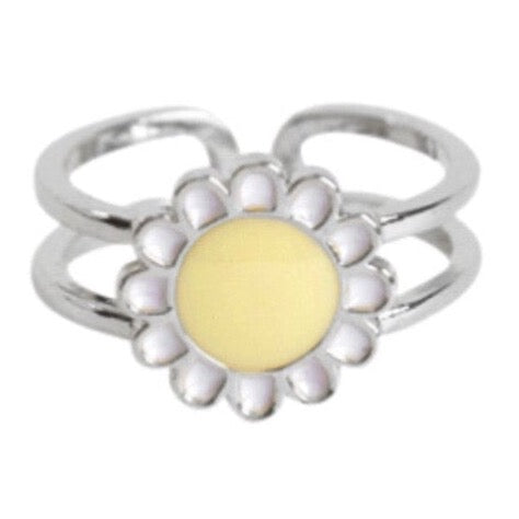 Yellow ring - zilver