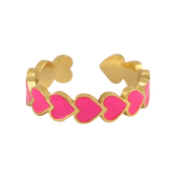 Lilly ring roze - goud / zilver