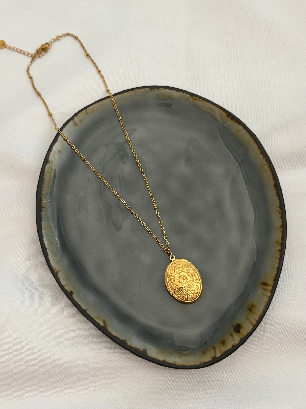 'LOCKED' ketting - goud/zilver