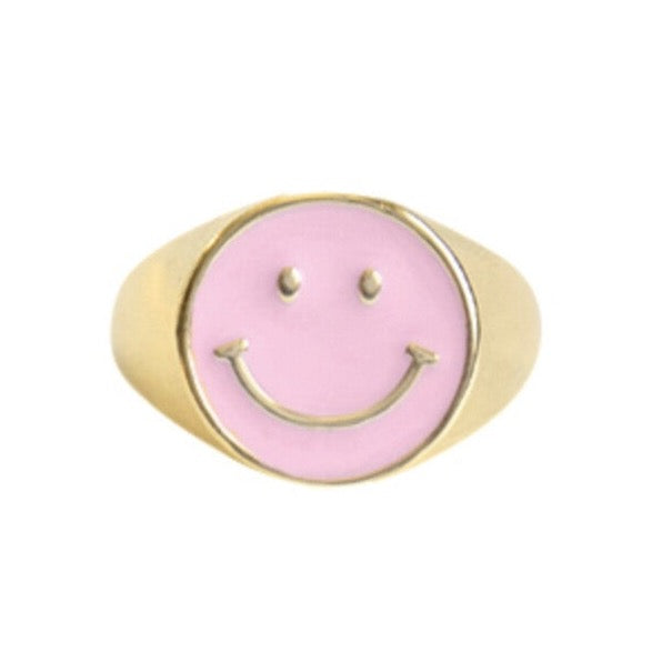 Roze smile ring - goud/zilver