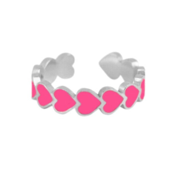 Lilly ring roze - zilver