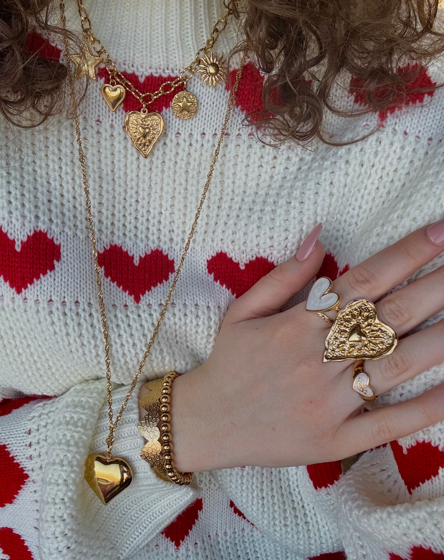 ‘HEART CHARM’ ketting - goud