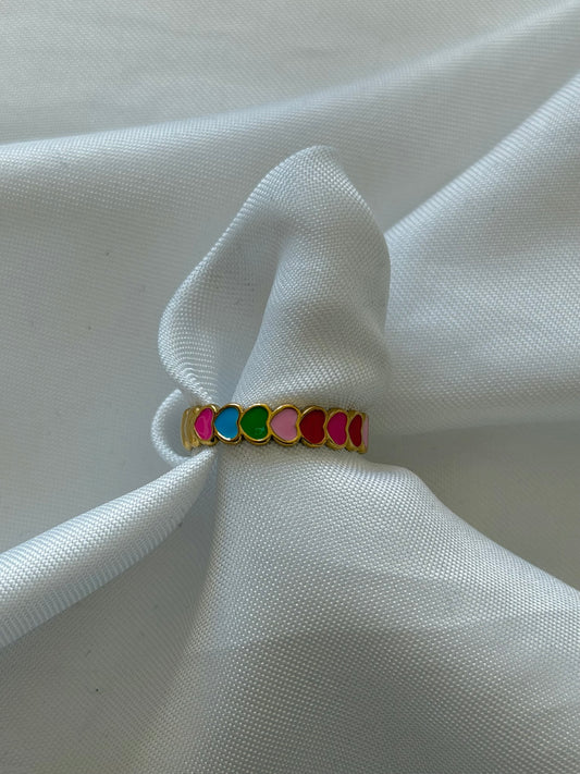 ‘COLOR HEARTS’ ring - goud