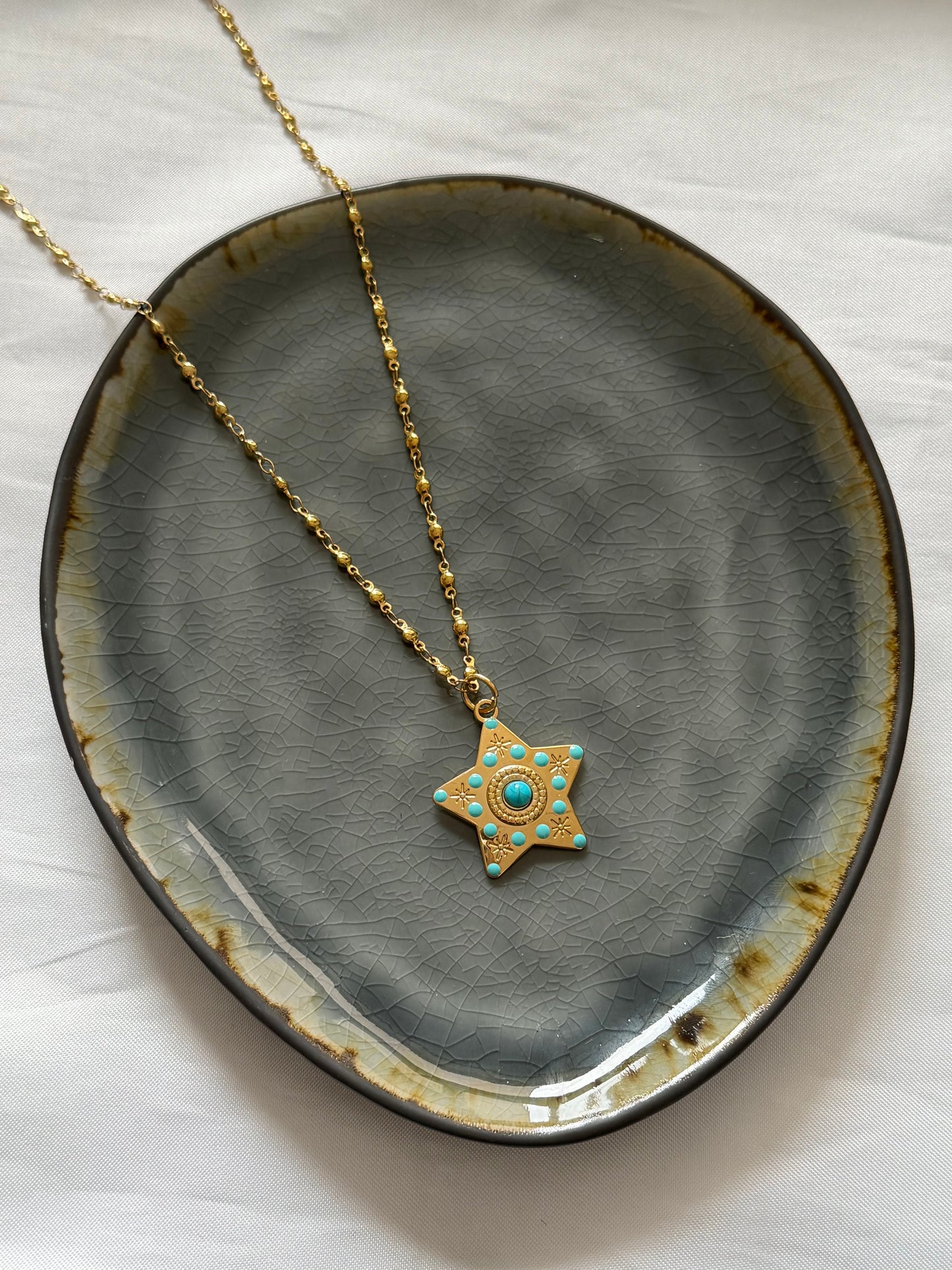 ‘BLUE STAR’ ketting - goud