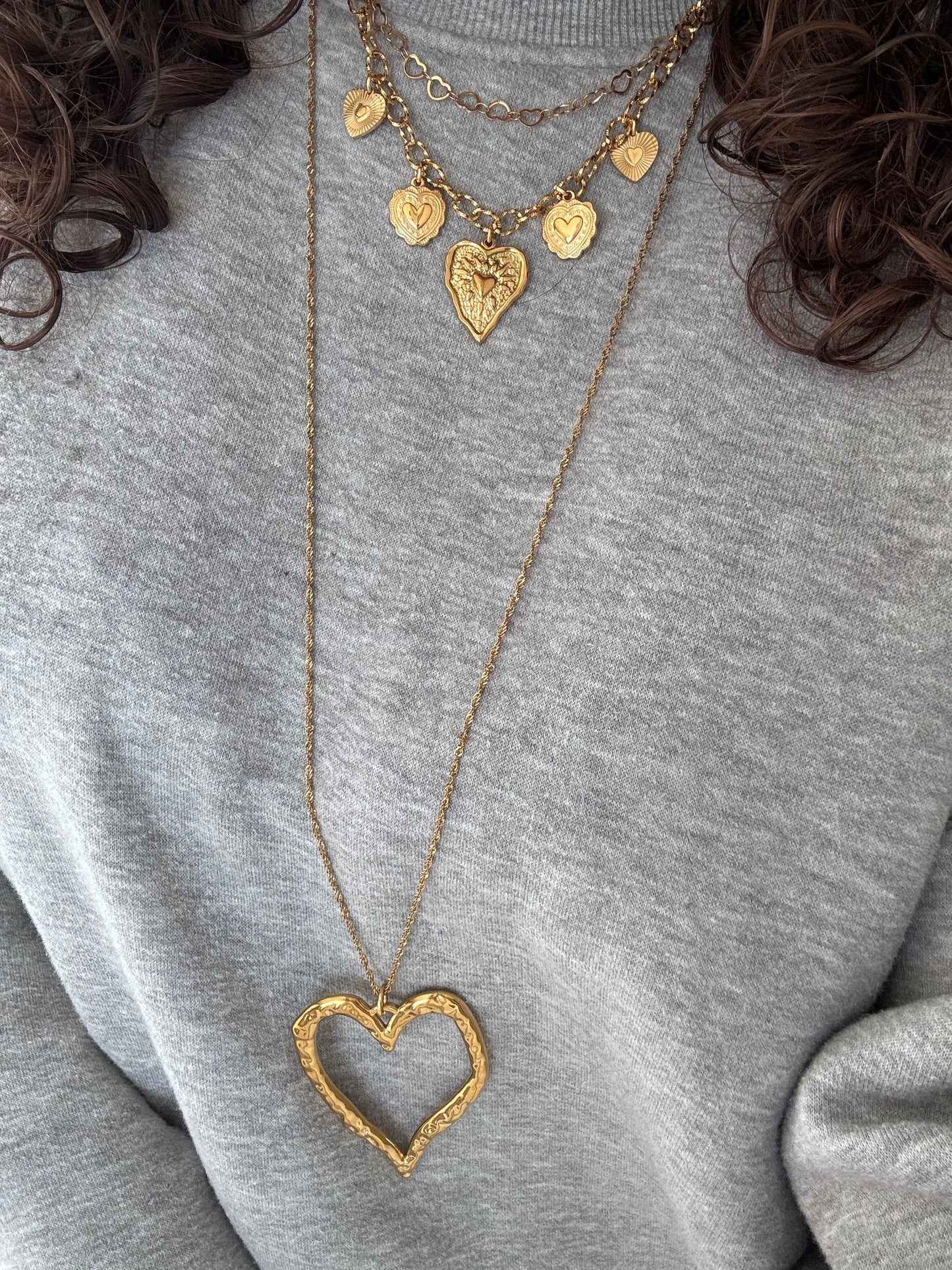 ‘CHUNKY HEART’ ketting - goud